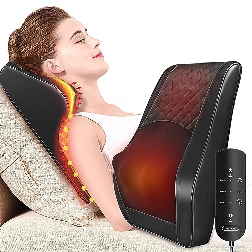 Borwiwat Back Massager with Heat Massagers for Neck and Back 3D Kneading Pillow - Like New