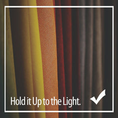 Silk Vs. Polyester - hold it up to the light