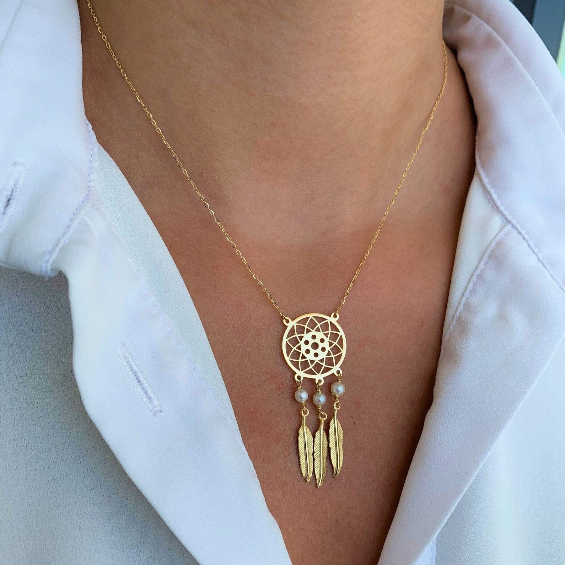 chlobo dream catcher necklace