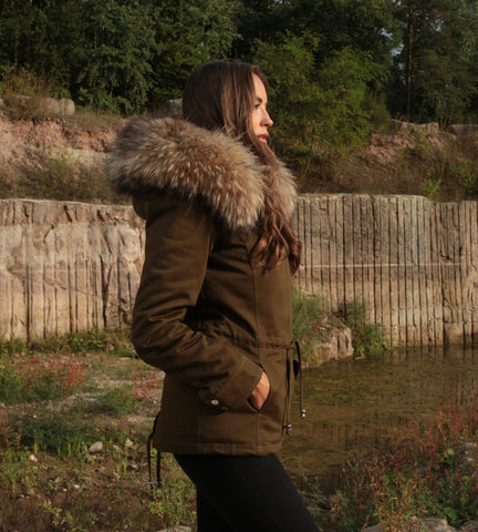 raccoon parka coat