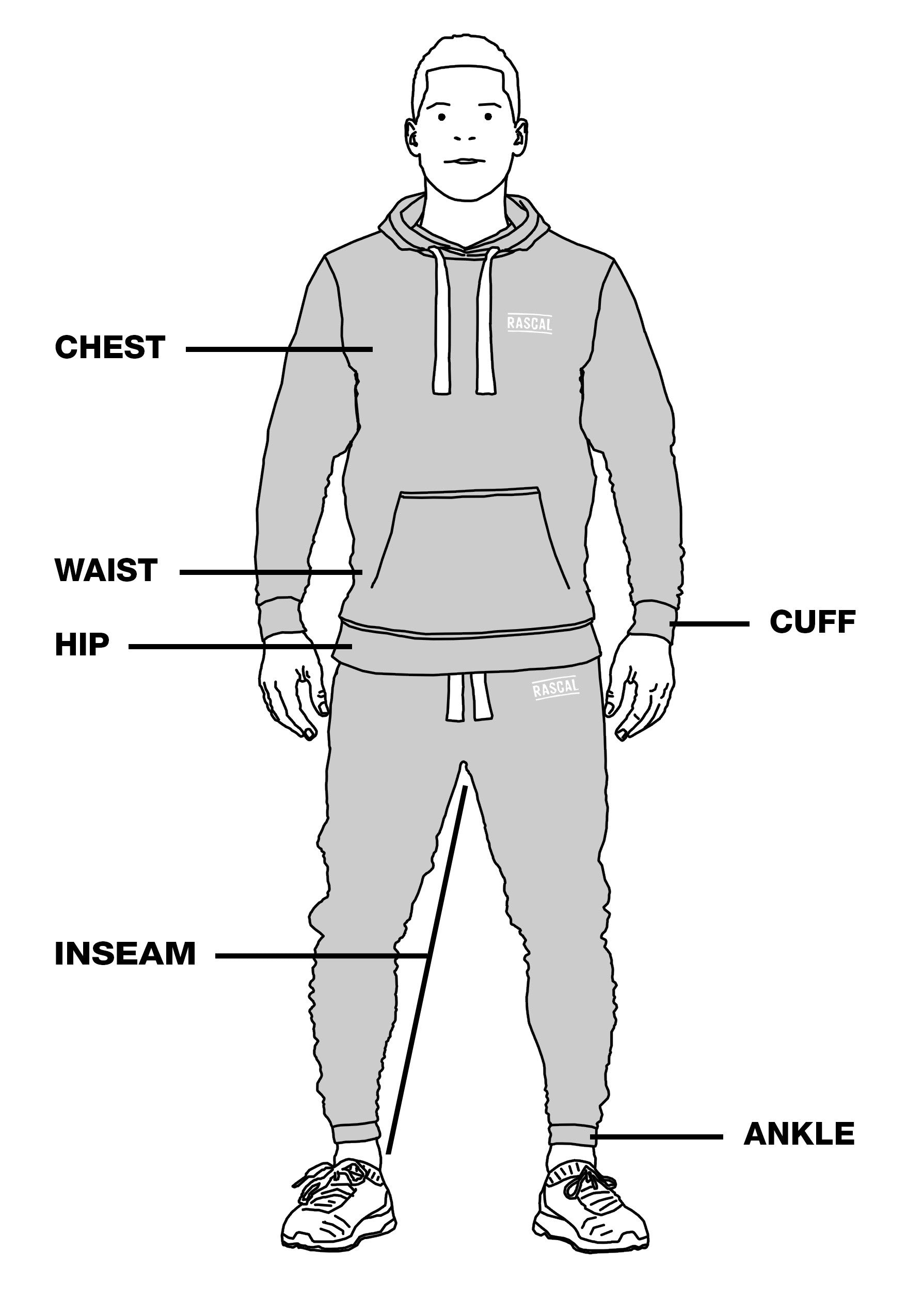 Rascal Clothing Size Chart