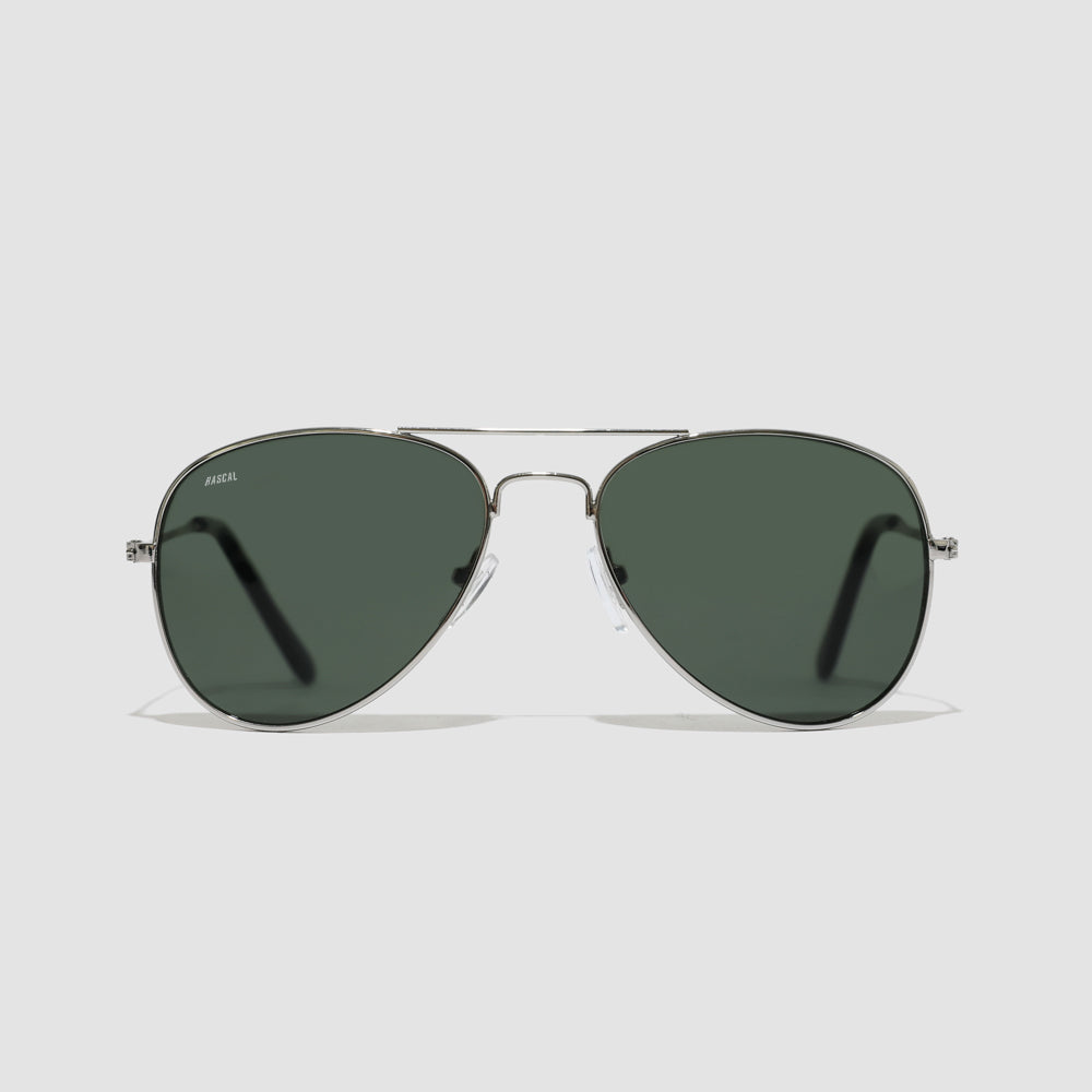 spawellnessmagazine Italic Logo Aviator Sunglasses | Silver / G15