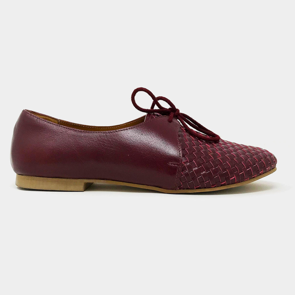 burgundy oxfords womens