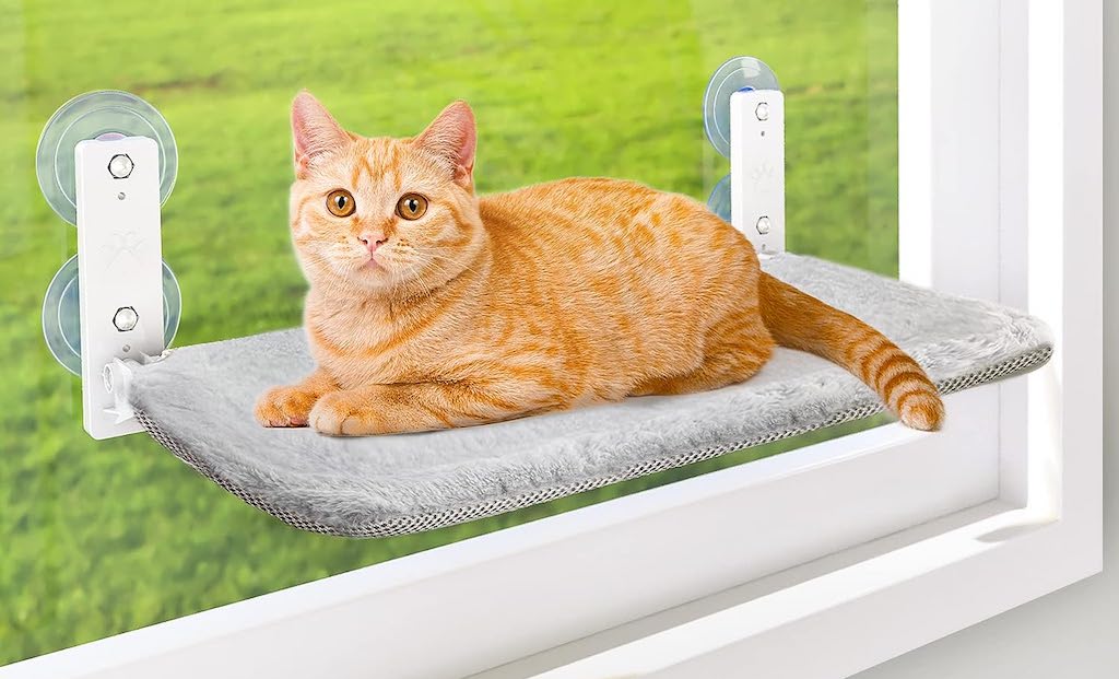 AMOSIJOY Cordless Cat Window Perch