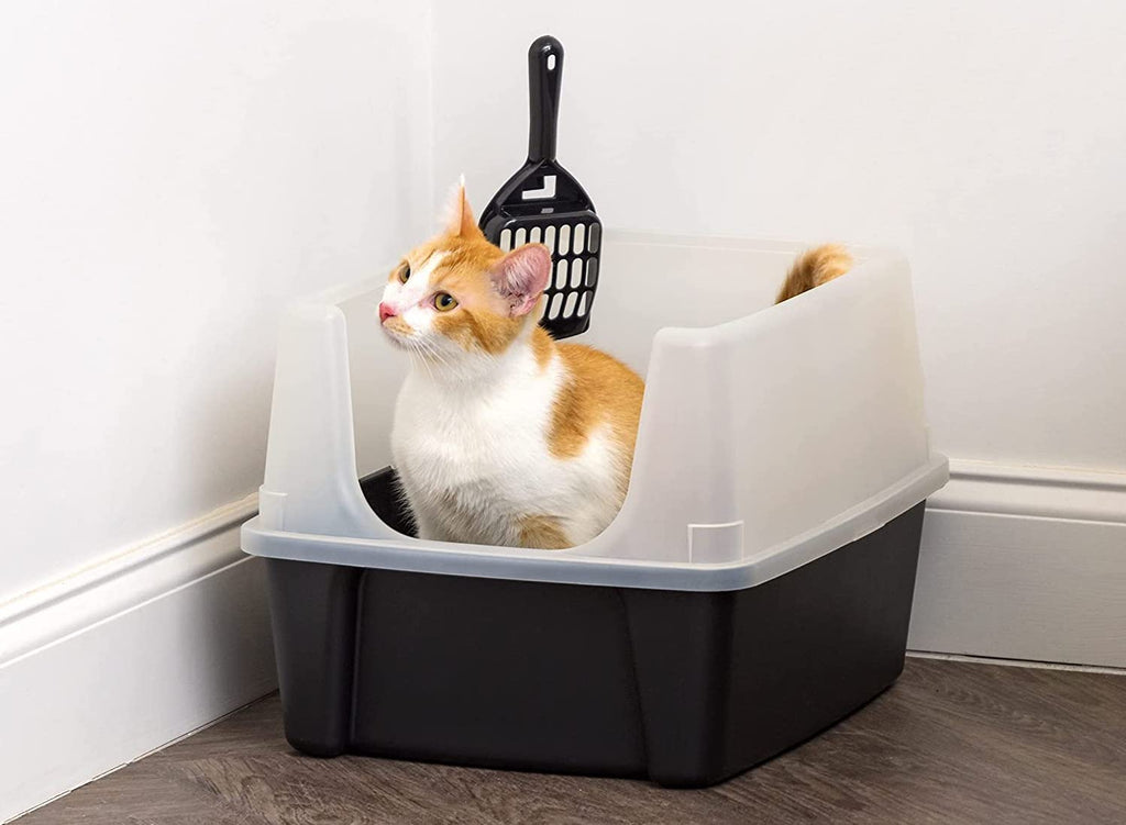 Cat Open Top Pet Litter Tray High Sided Sturdy Semi Enclosed Cat