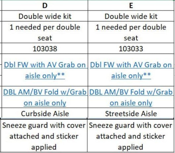 Freedman Seat Sneeze Guards Double Wide Kit E Don Brown Bus Parts 