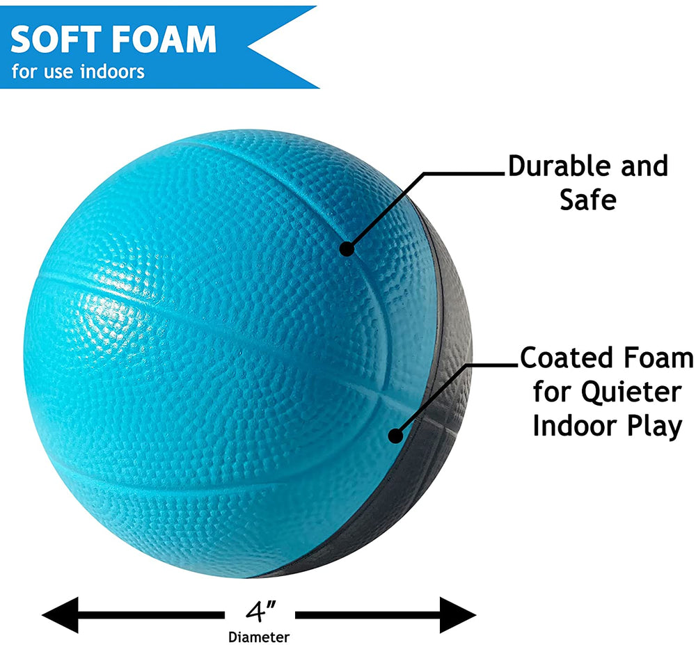 Botabee 5 Foam Mini Basketball for SKLZ Pro Mini Basketball Hoop, 2 Pack, Safe & Quiet Small Basketball for Over The Door Mini Hoop Sets