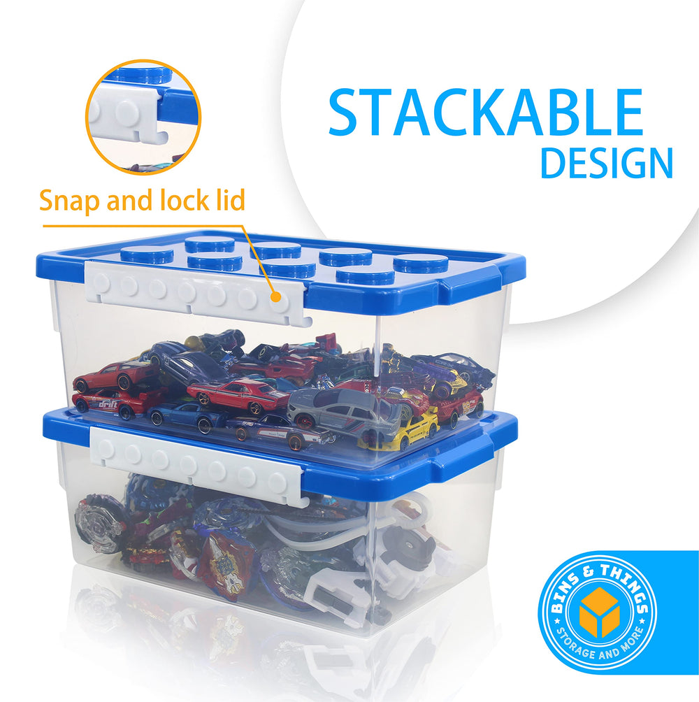 Bins & Things Stackable Toys Organizer Storage Case Compatible with  BeyBlade, Hot Wheels, Lego Dimentions or Mini Toy Action Figures - Portable  Adjustable Box w/Carrying Handle – Kidzlane