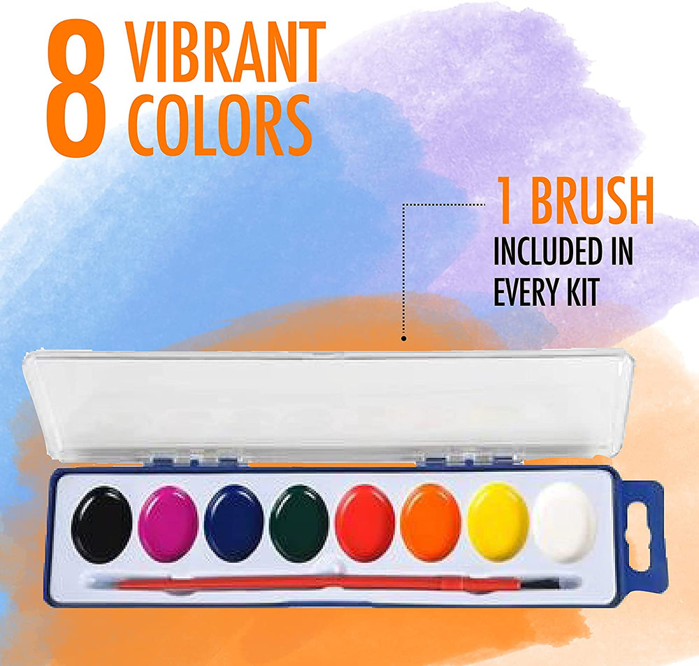 Watercolor Paint Set Palette for Kids - Washable Non Toxic Paints in 12  Bright and Vivid Water Colors - Mess Free and Fun - Develops Artistic  Talent