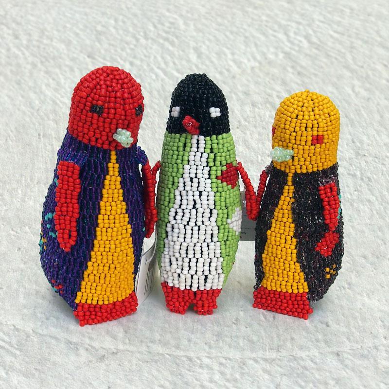 Large Hand Beaded Penguins - 