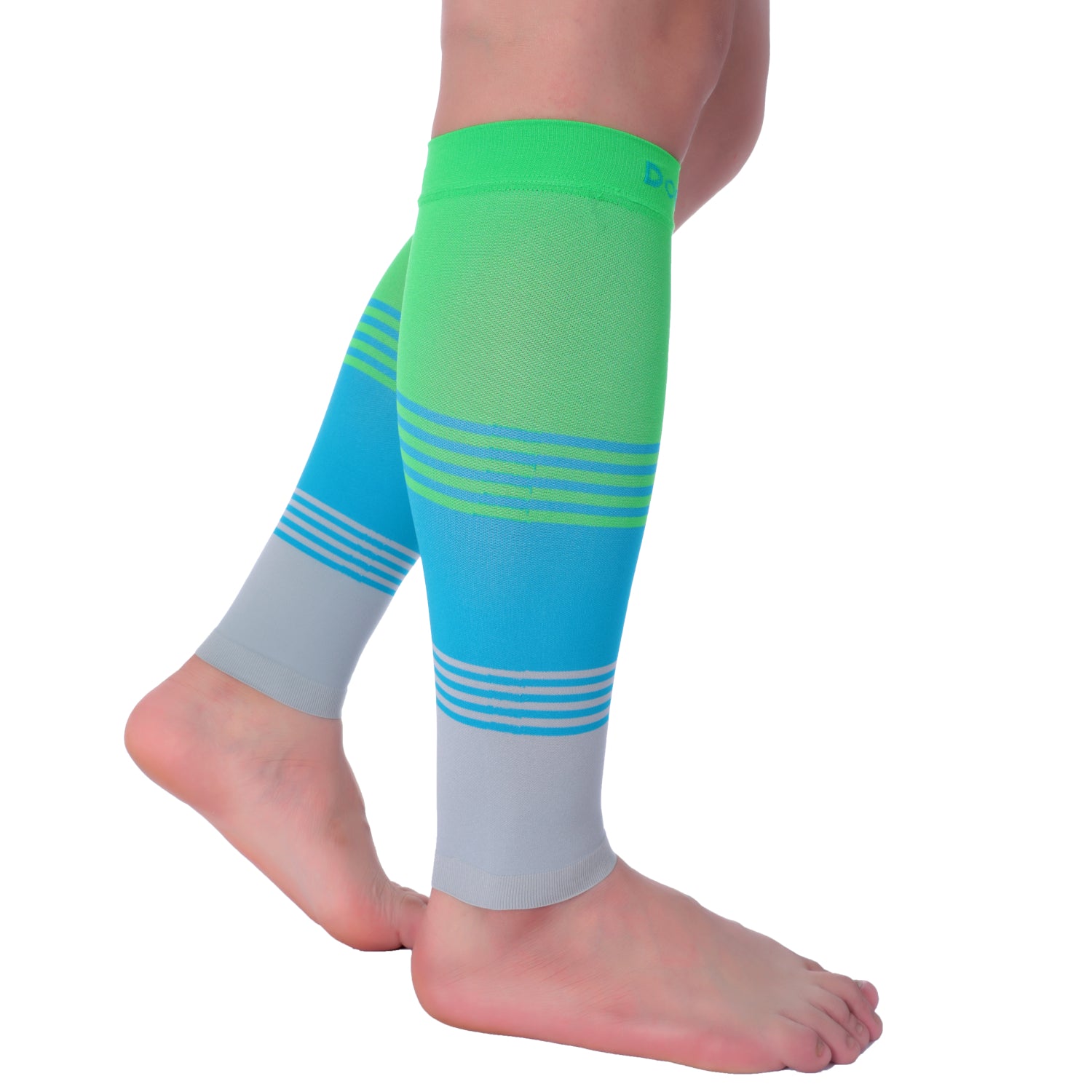 Premium Calf Compression Sleeve 20-30 mmHg GREEN/BLUE/GRAY by Doc Mill ...