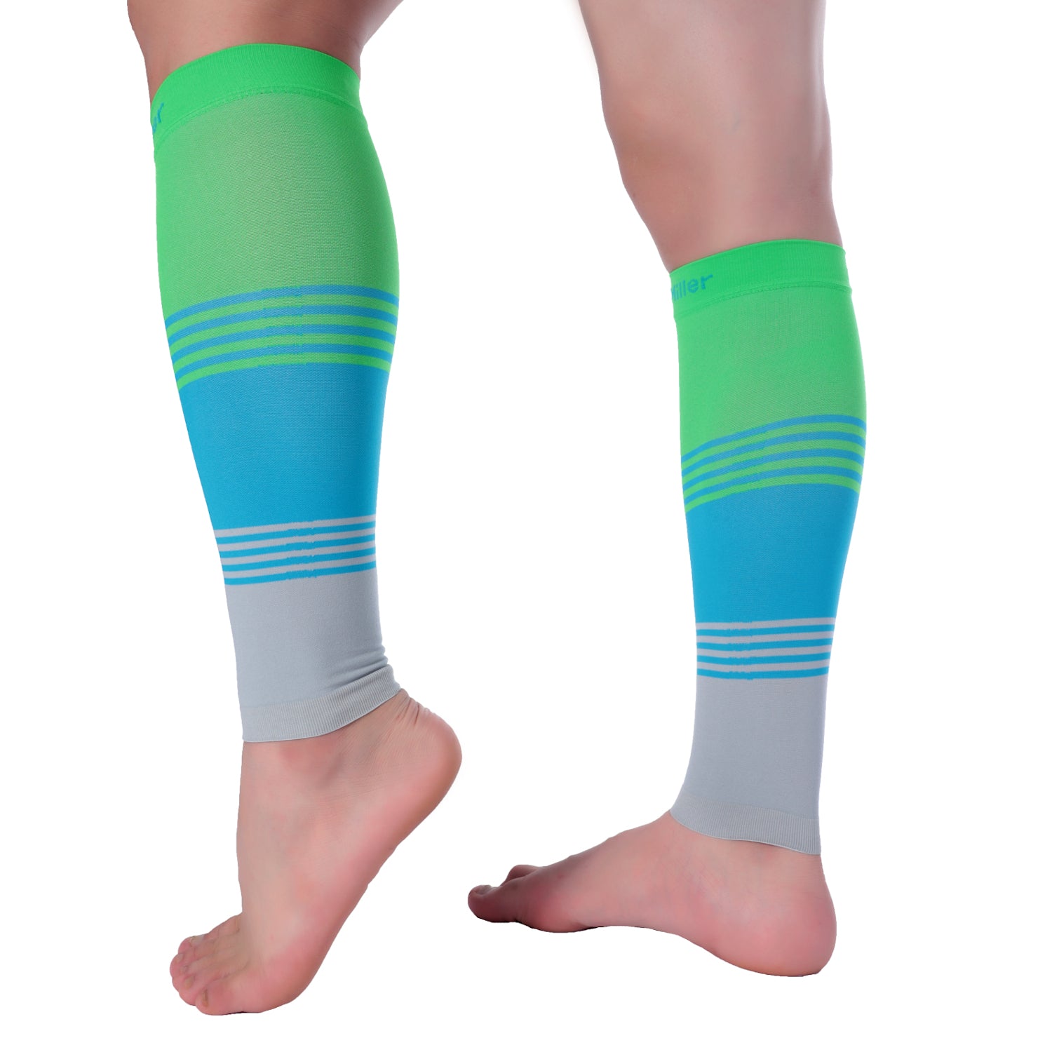 Premium Calf Compression Sleeve 20-30 mmHg GREEN/BLUE/GRAY by Doc Mill ...