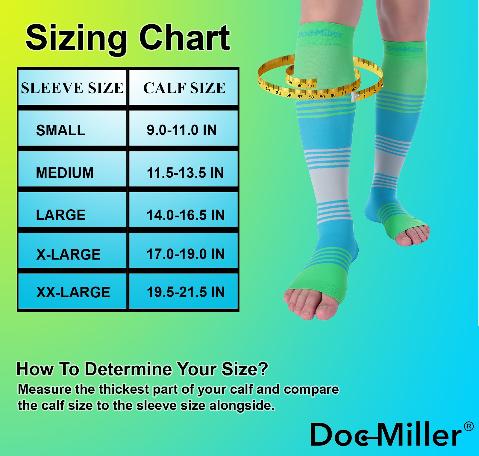 Open Toe Compression Socks 20-30 mmHg – Doc Miller