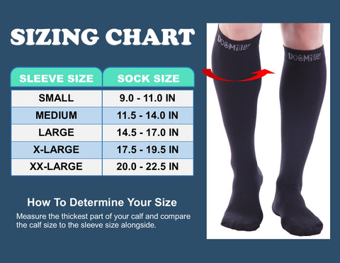 Copper Fit Socks Size Chart
