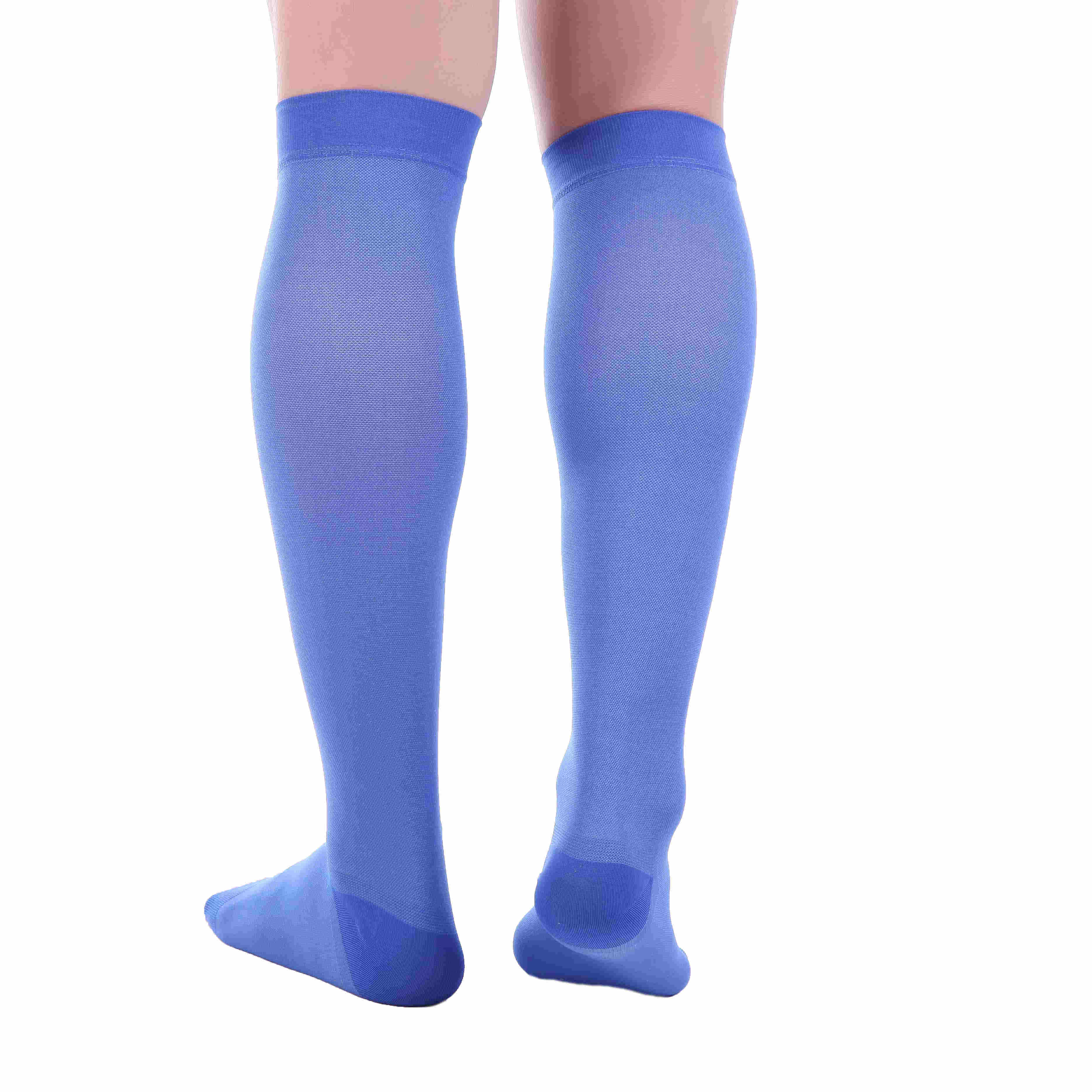 Open Toe Compression Socks 20-30 mmHg BLUE by Doc Miller