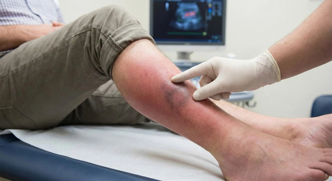 a man having a blood clot in the leg