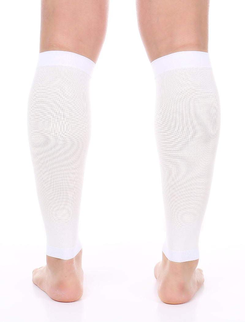 Premium Calf Compression Sleeve 20-30 mmHg WHITE by Doc Miller