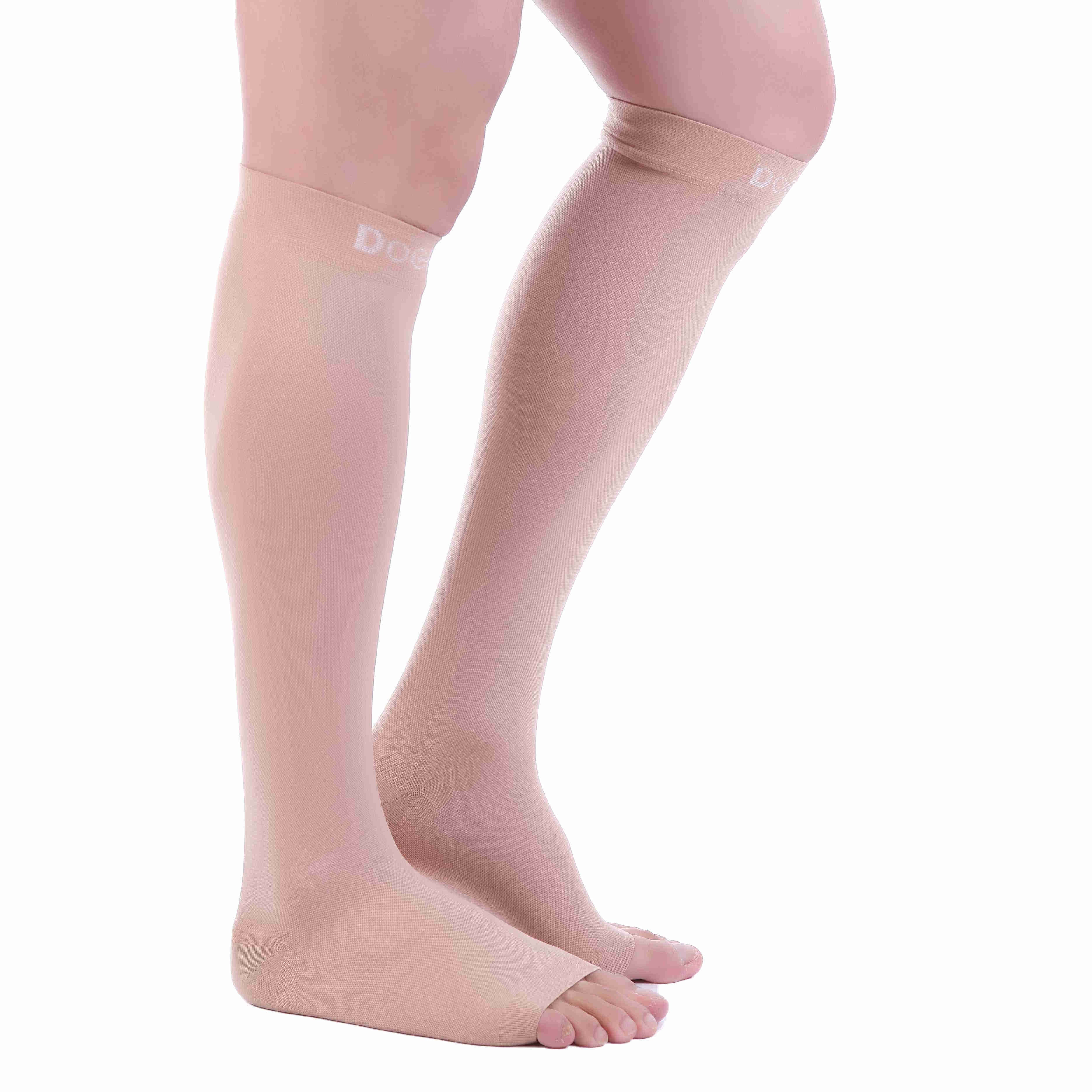 Open Toe Compression Socks 20-30 mmHg SKIN/NUDE by Doc Miller