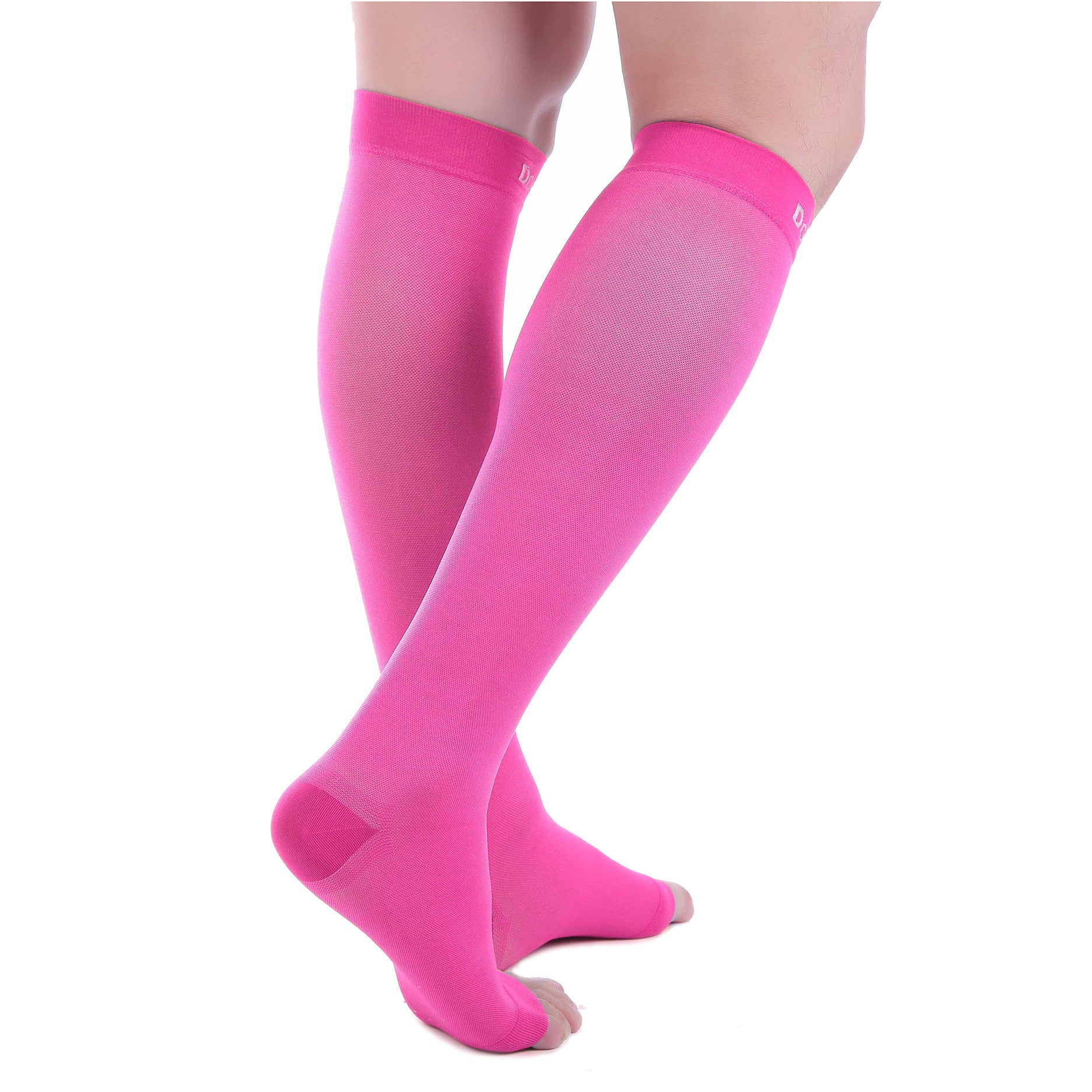 Open Toe Compression Socks 20-30 mmHg PINK by Doc Miller