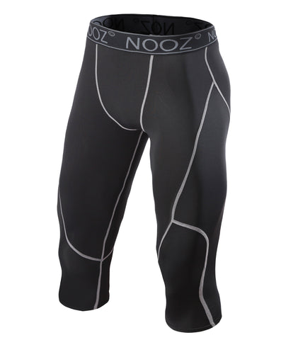  2XU Men's Core 3/4 Compression Tights, Black/Silver