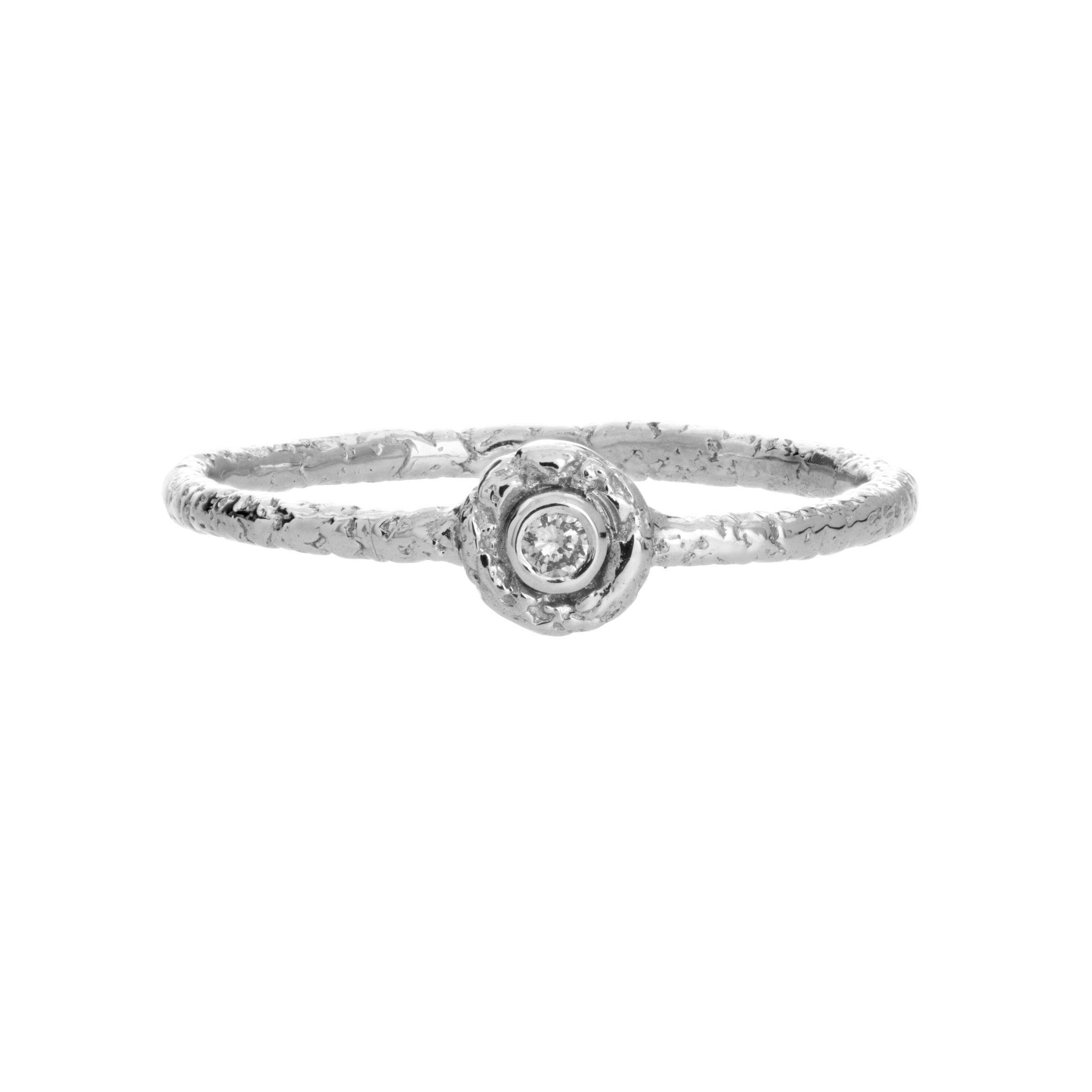 White Gold White Diamond Stacking Ring