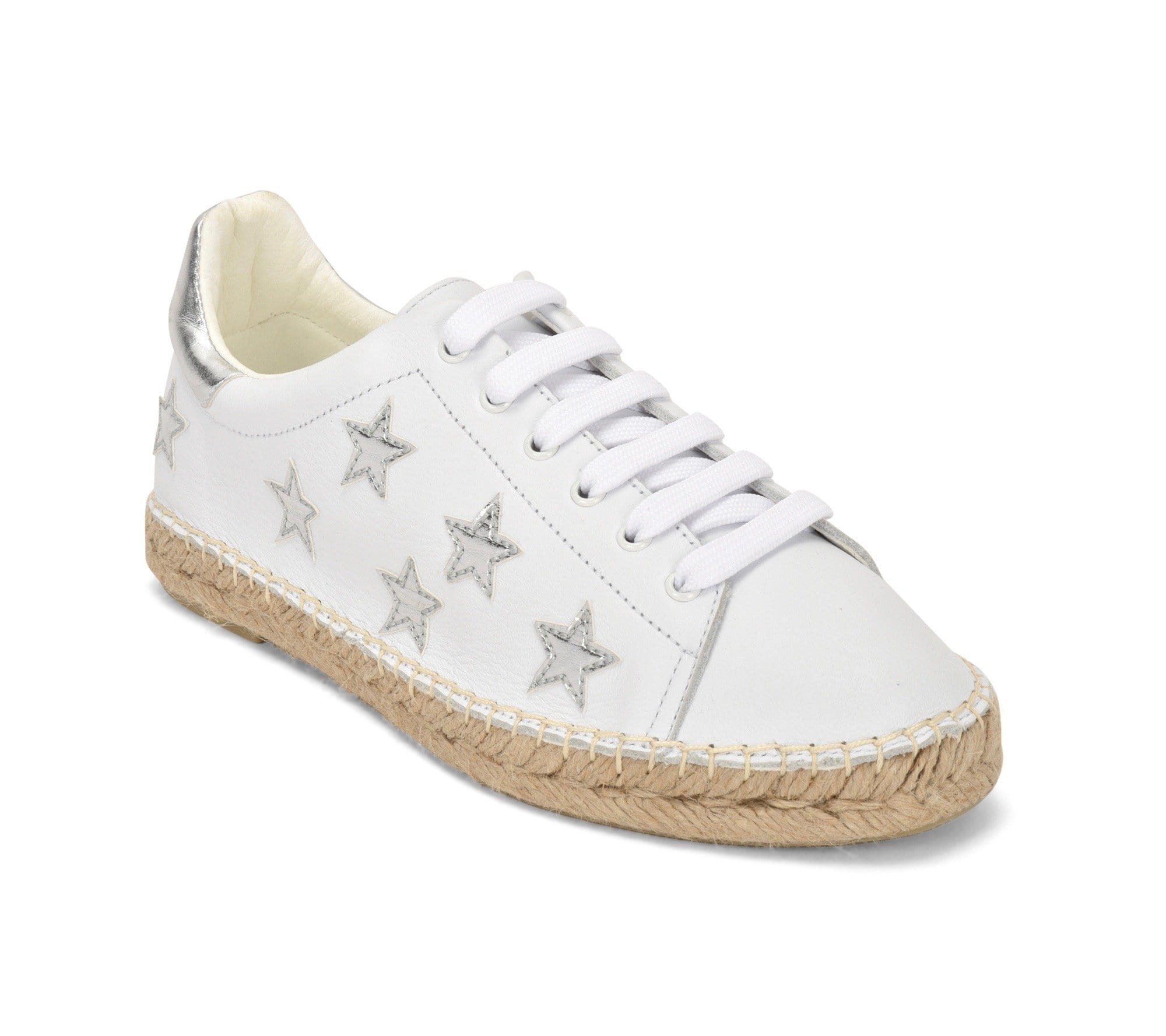 silver sneakers with stars