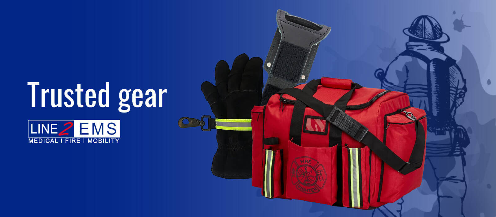 firefighter tools and gear functionality light, window, door, coat pocket, forcible entry tools