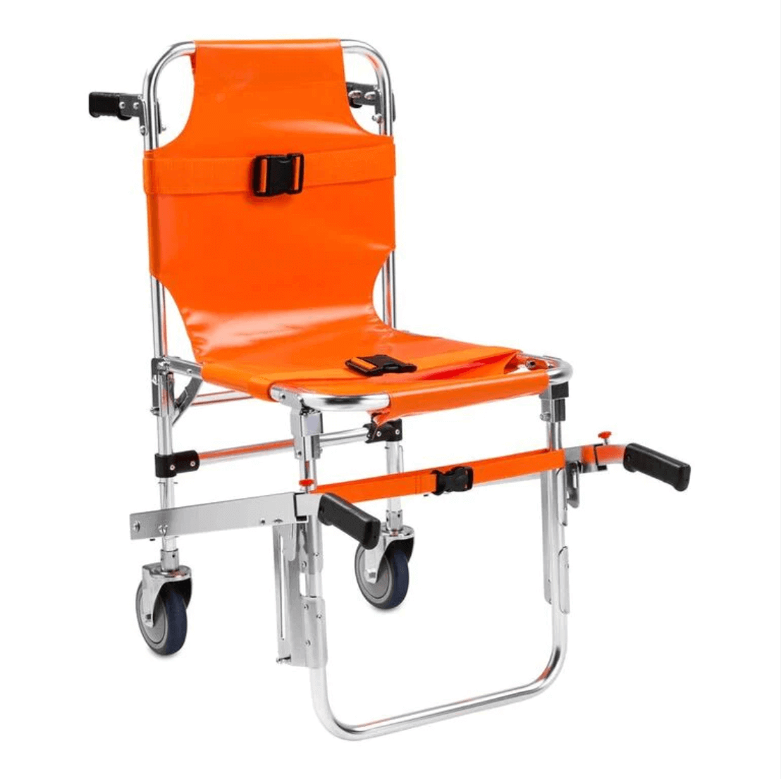LINE2design Emergency Evacuation 2 Wheel Stair Chair Lift EMS Quick Release Buckle with Patient Restraint Straps & Front-Back Handles
