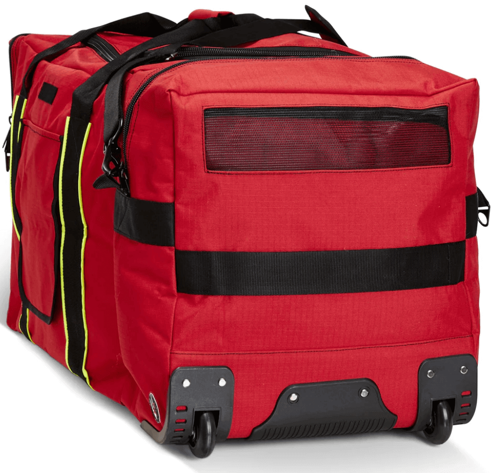 LINE2design Wheeled Firefighter Jumbo Gear Bag with Reflective Trim and Maltese Cross