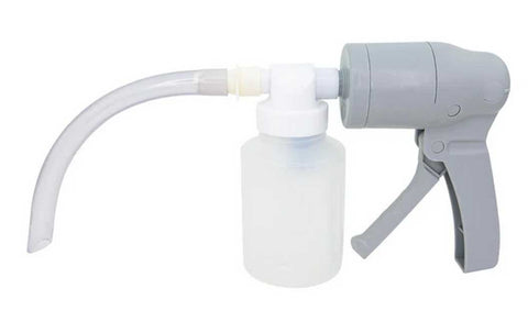 LINE2design Portable Manual Suction Pump Emergency EMS Medical Lightweight Disposable Hand Operated Vacuum Pump - White