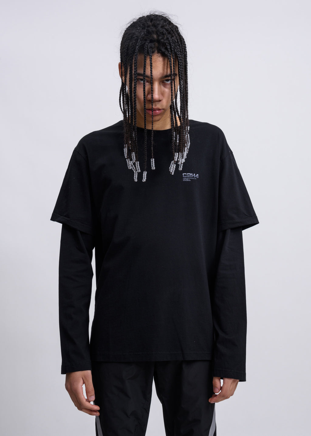017 Shop | C2H4 Black Double Layered Long Sleeves