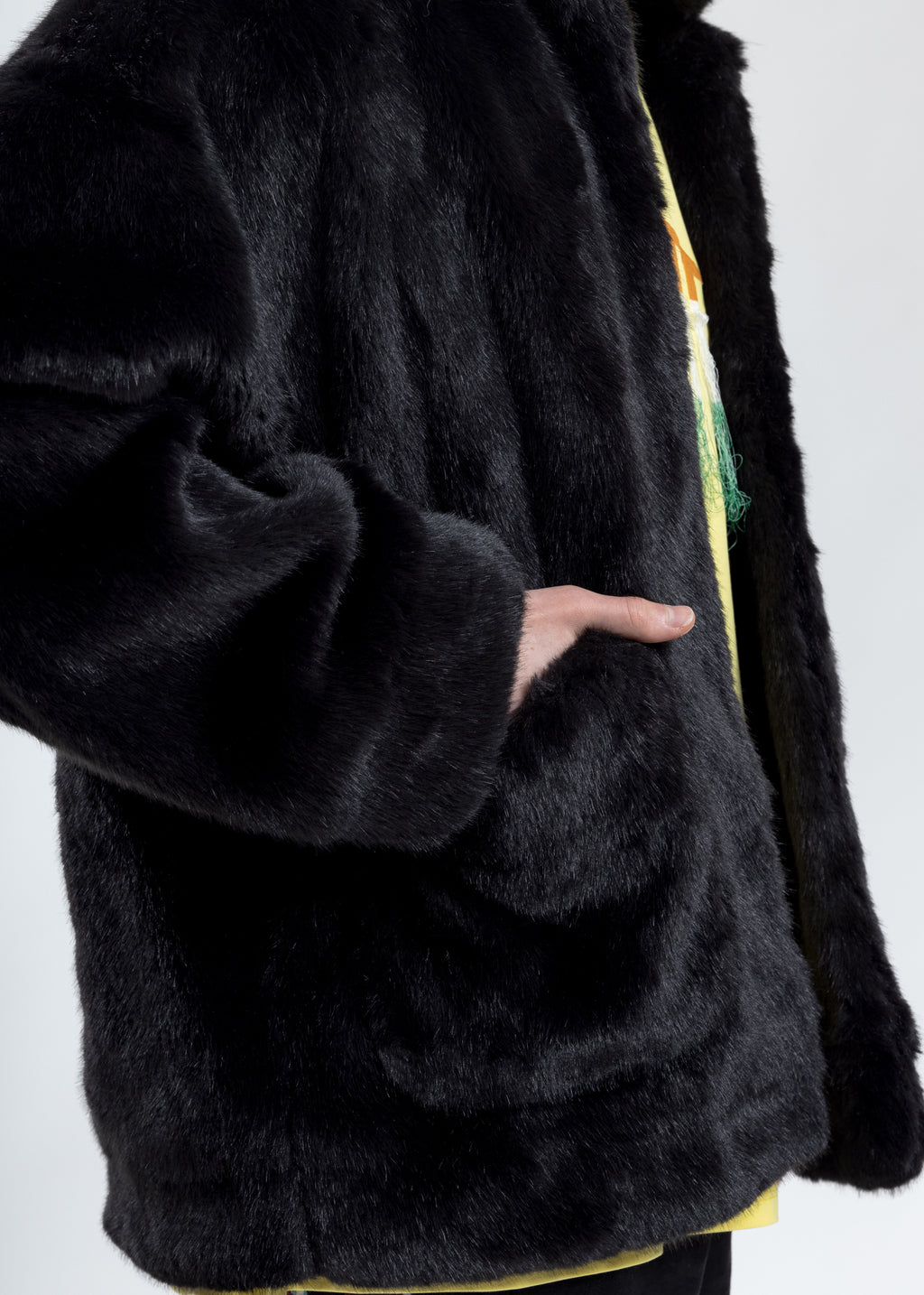 017 Shop | Doublet Black Hand-Painted Fur Jacket