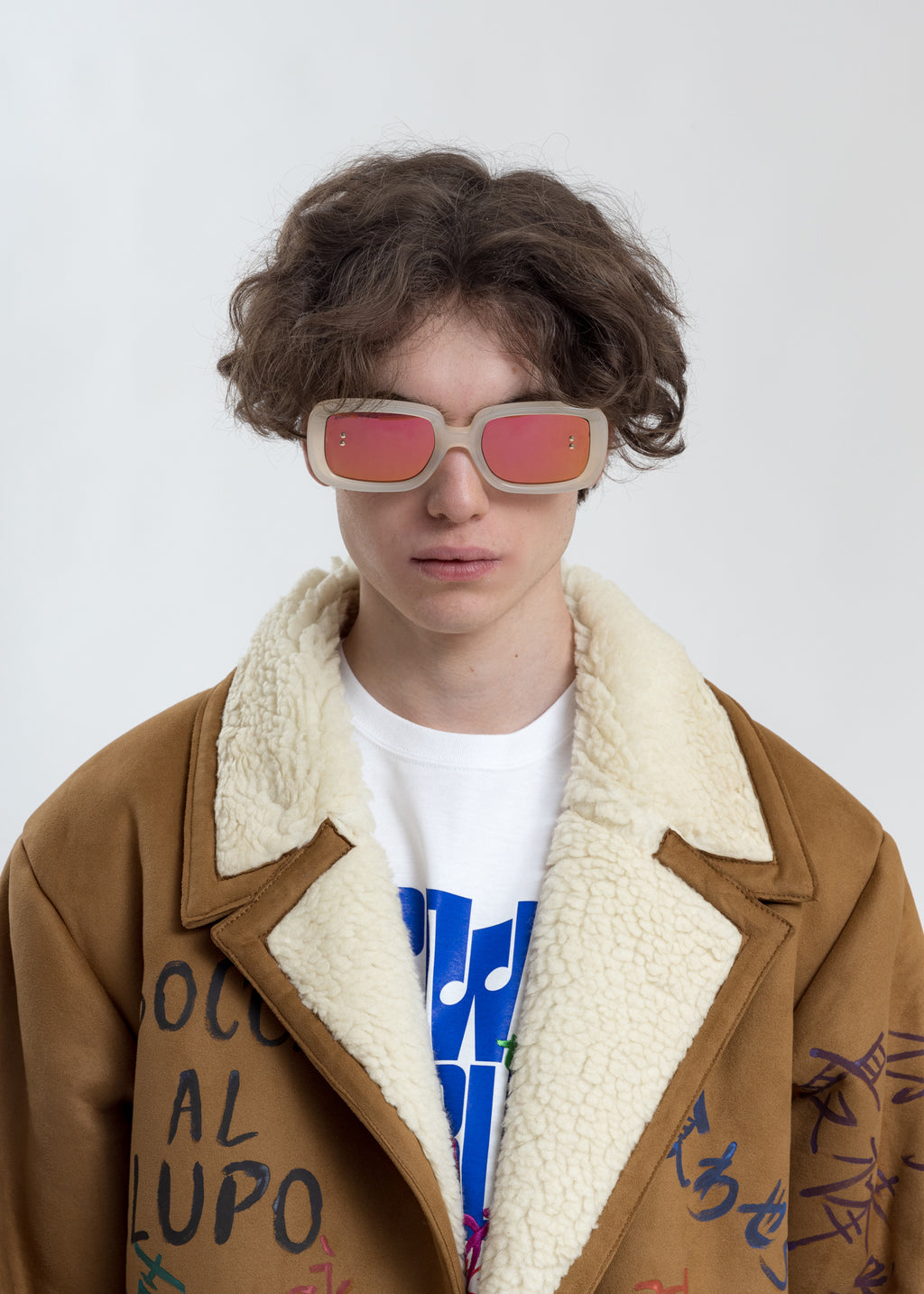 017 Shop | Doublet White Square Flame Sunglasses