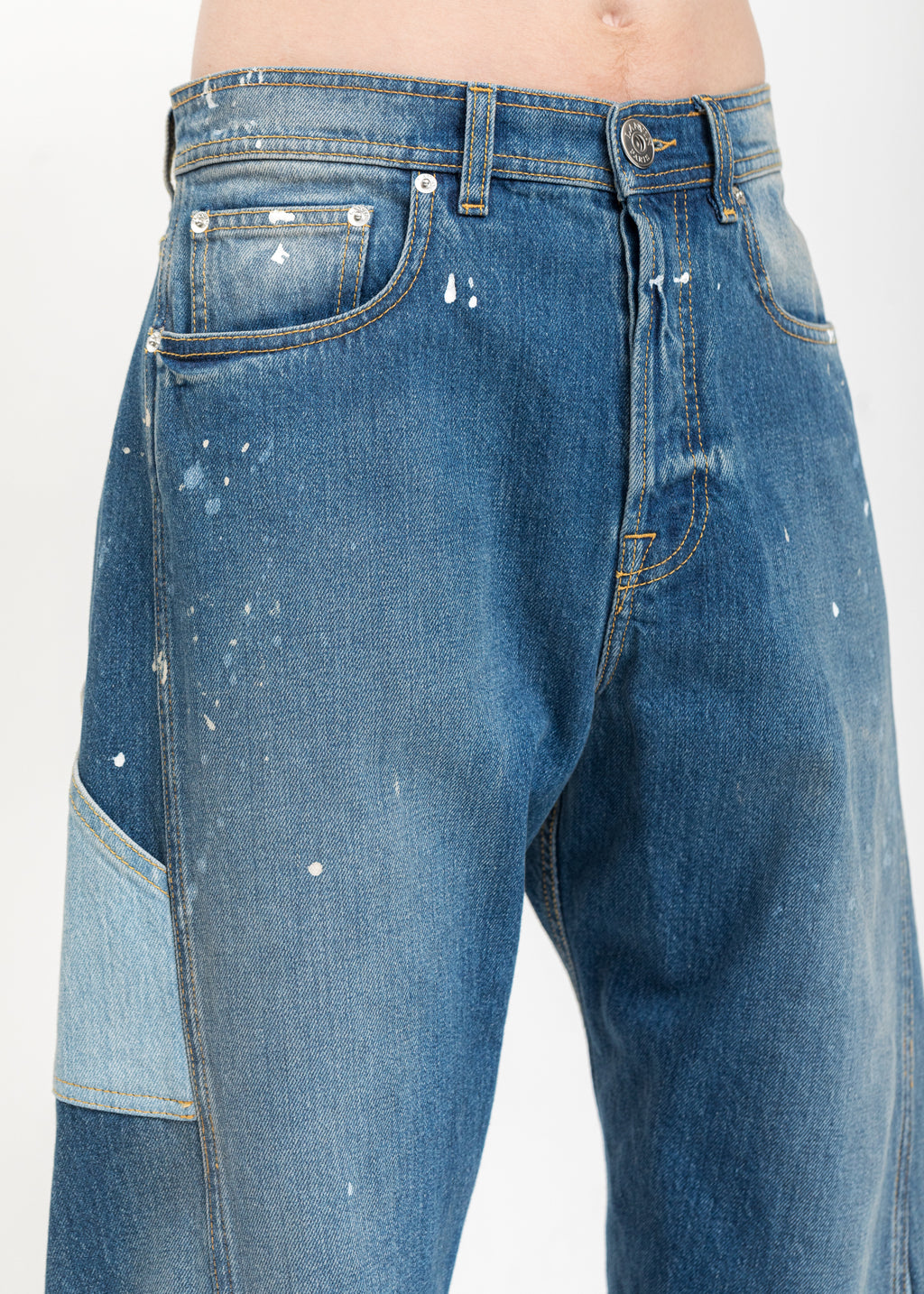 017 Shop | LANVIN X GALLERY DEPT Blue Multi Washed Denim Jeans With ...