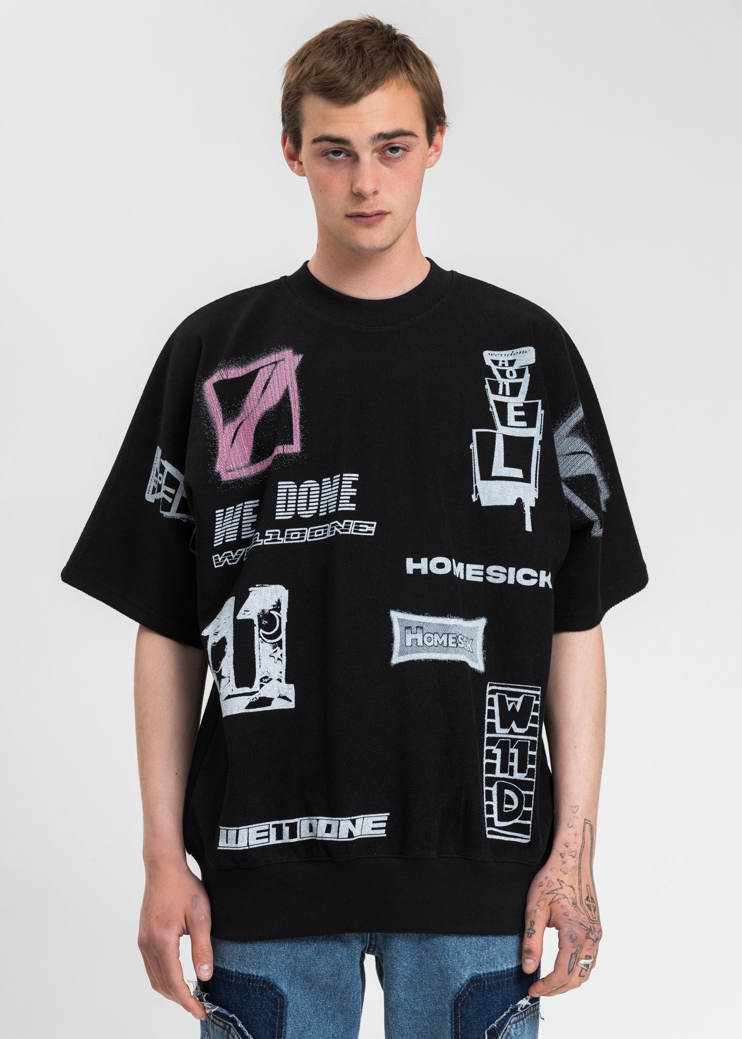 Black Graphic All Over T-Shirt – 017 Shop