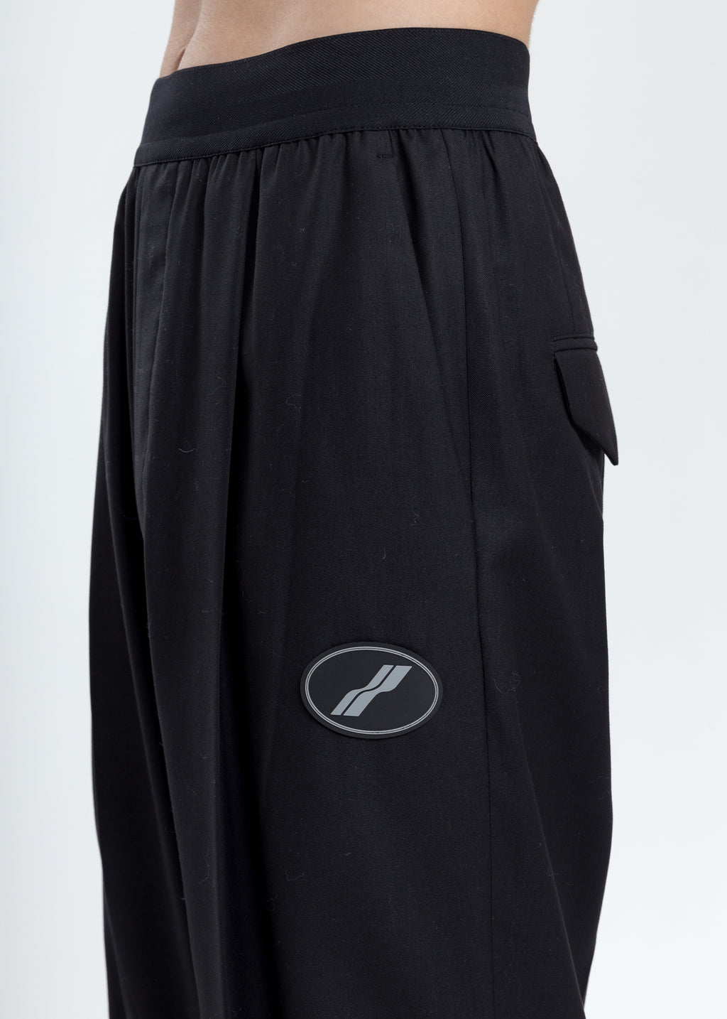 017 Shop | we11done Black Logo Trousers