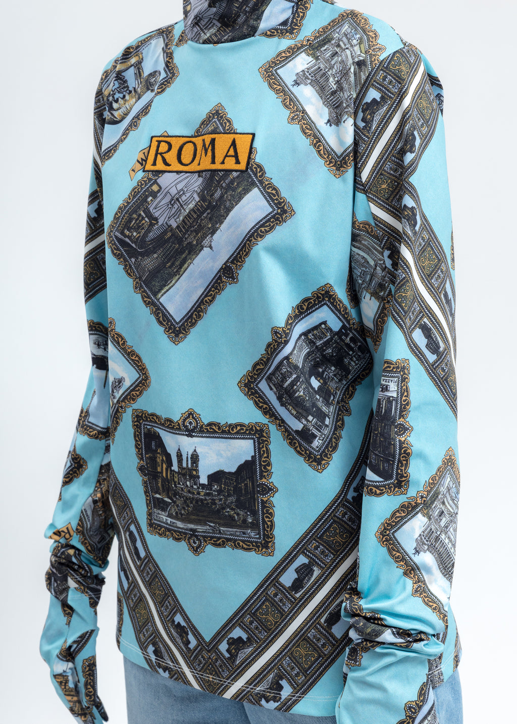 Download 017 Shop | Doublet Roma Scarf Printed Long Sleeve Shirt