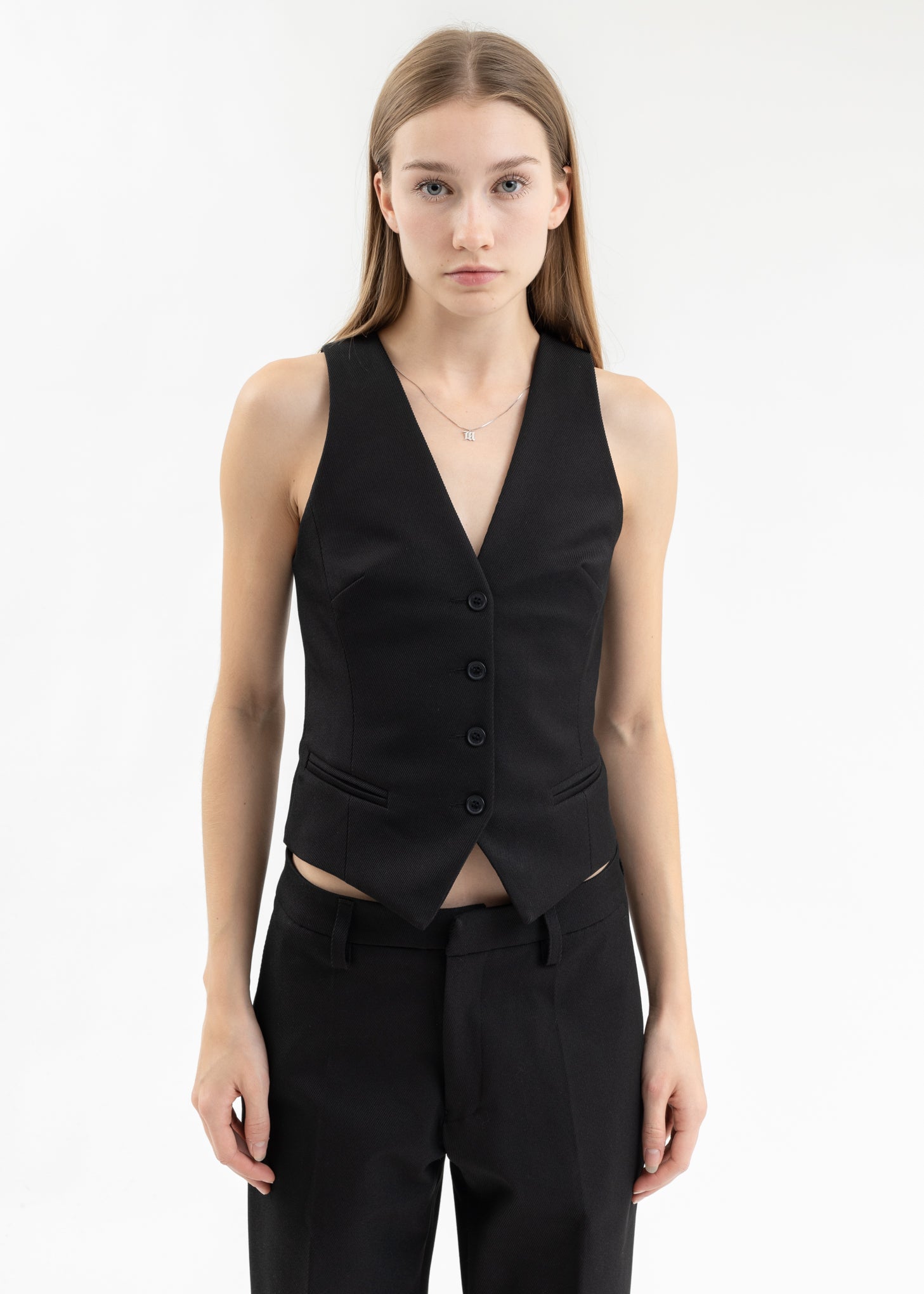 BLACK TAILORED VEST – 017 Shop