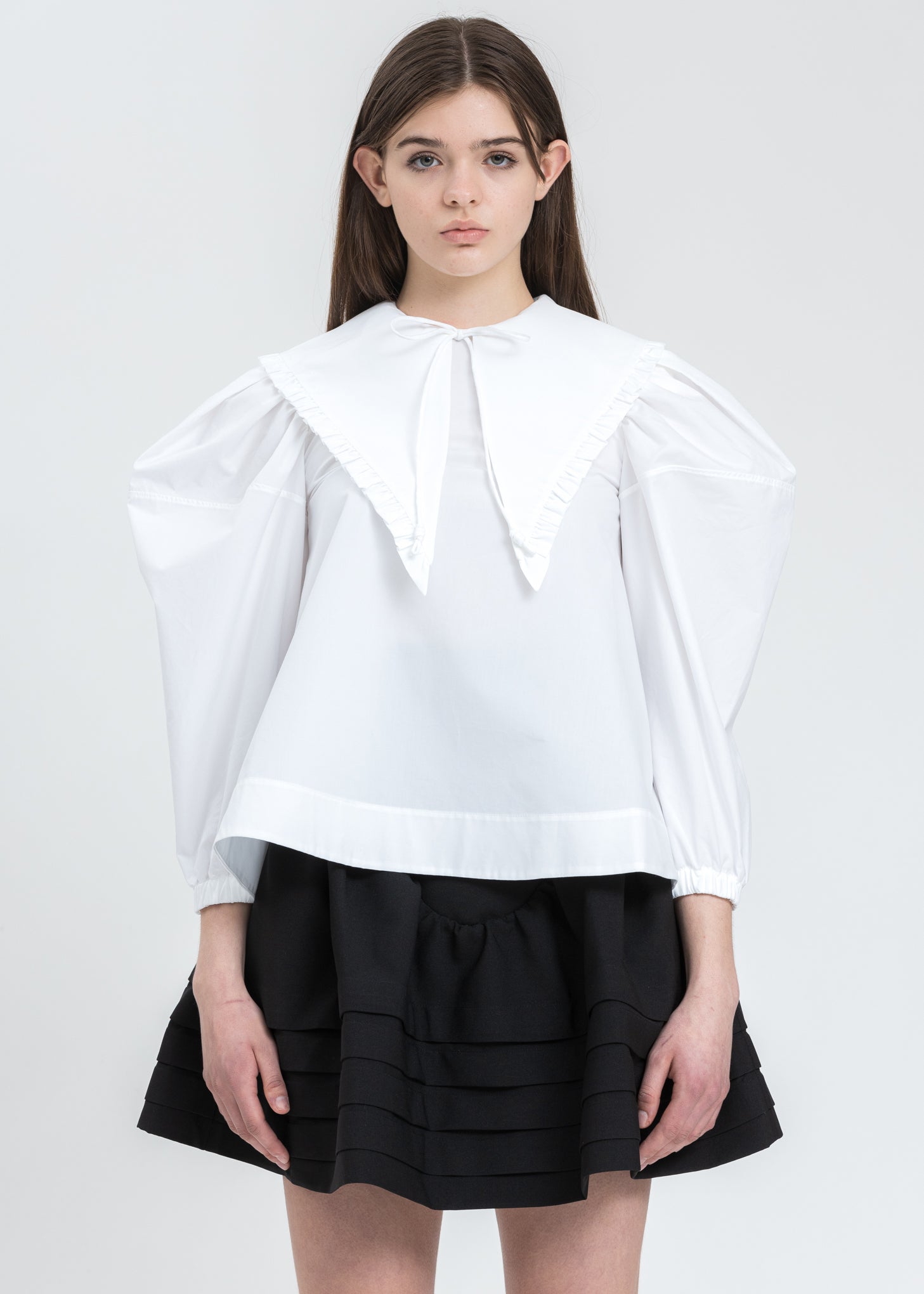 White Peaked Collar Shirt – 017 Shop