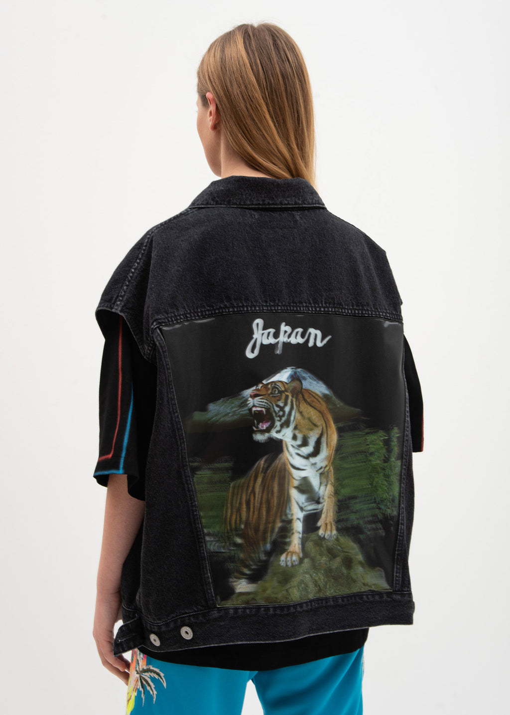 017 Shop | Doublet Black 3D Tiger Silk Denim Vest