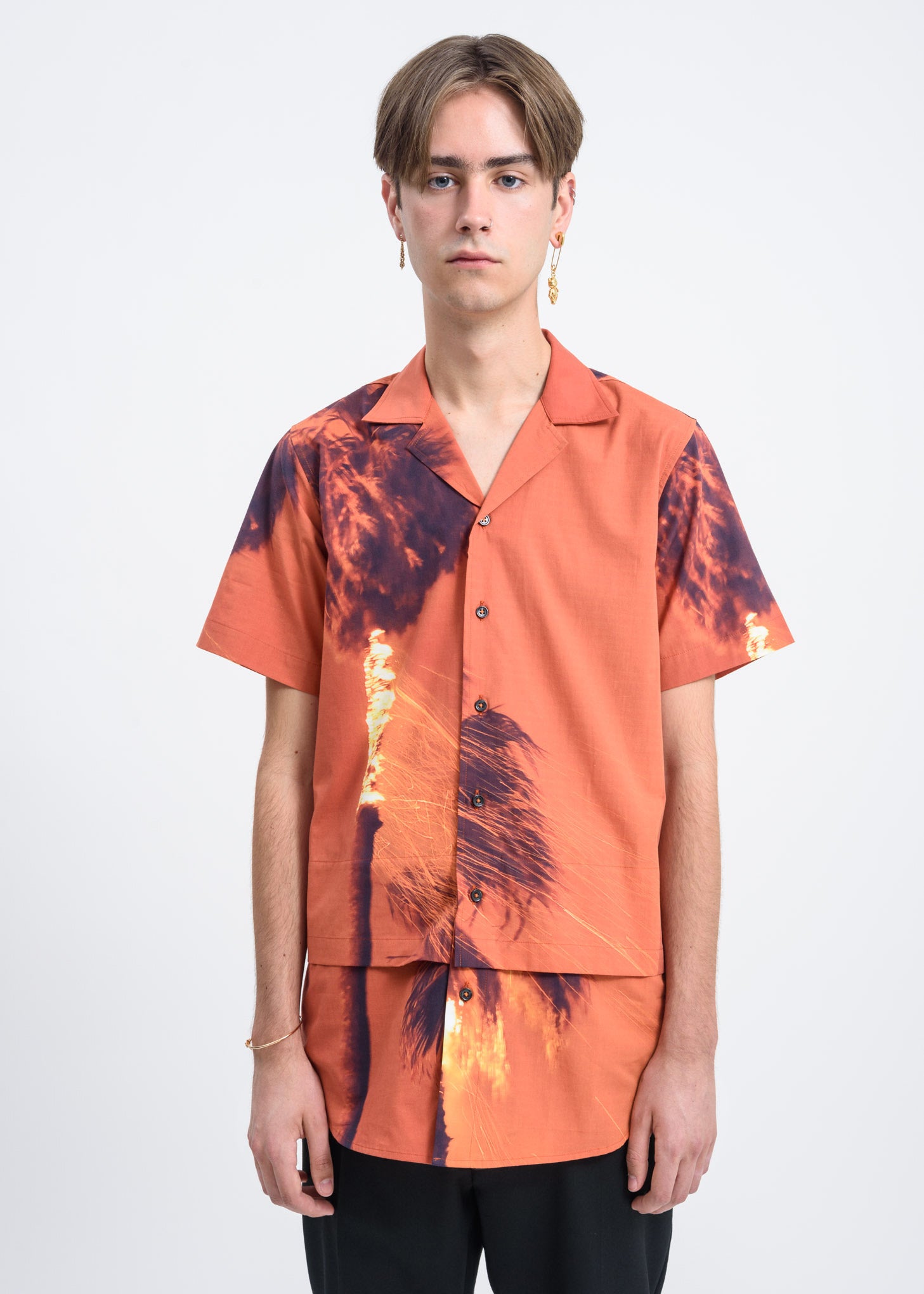 Palmier Shirt w/ Burning Print – 017 Shop