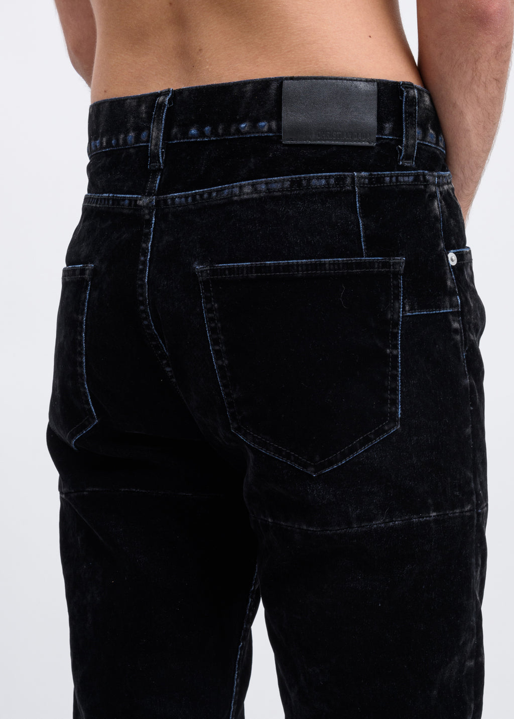 017 Shop | Christian Dada Black Tiered Flock-print Denim Skinny Jeans