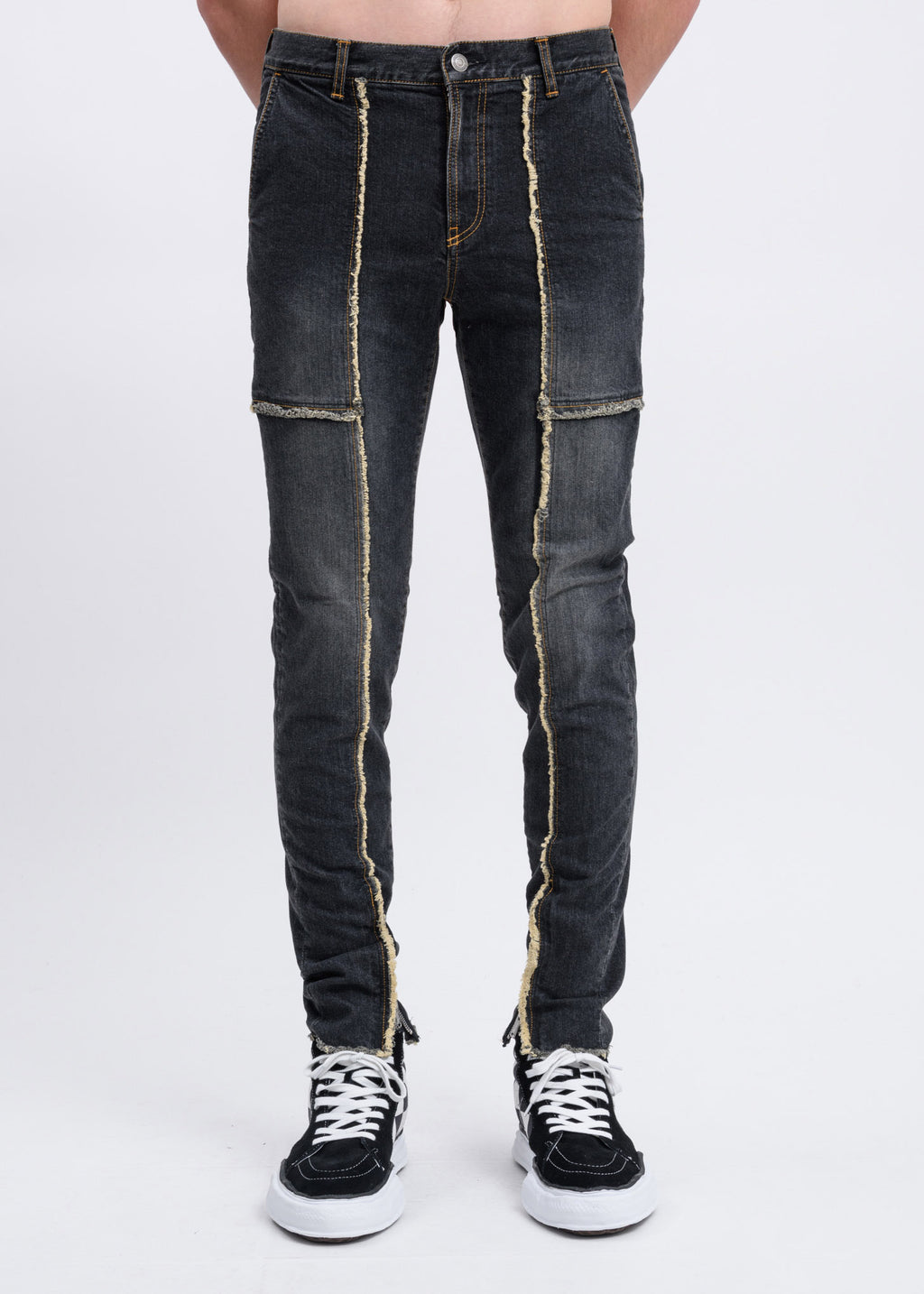 017 Shop | John UNDERCOVER Black Patchwork Skinny Jeans