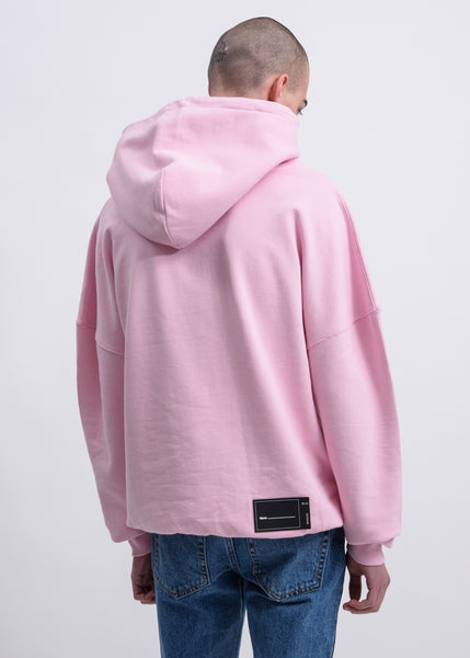 017 Shop | we11done Pink WD Logo Embroidered Hoodie