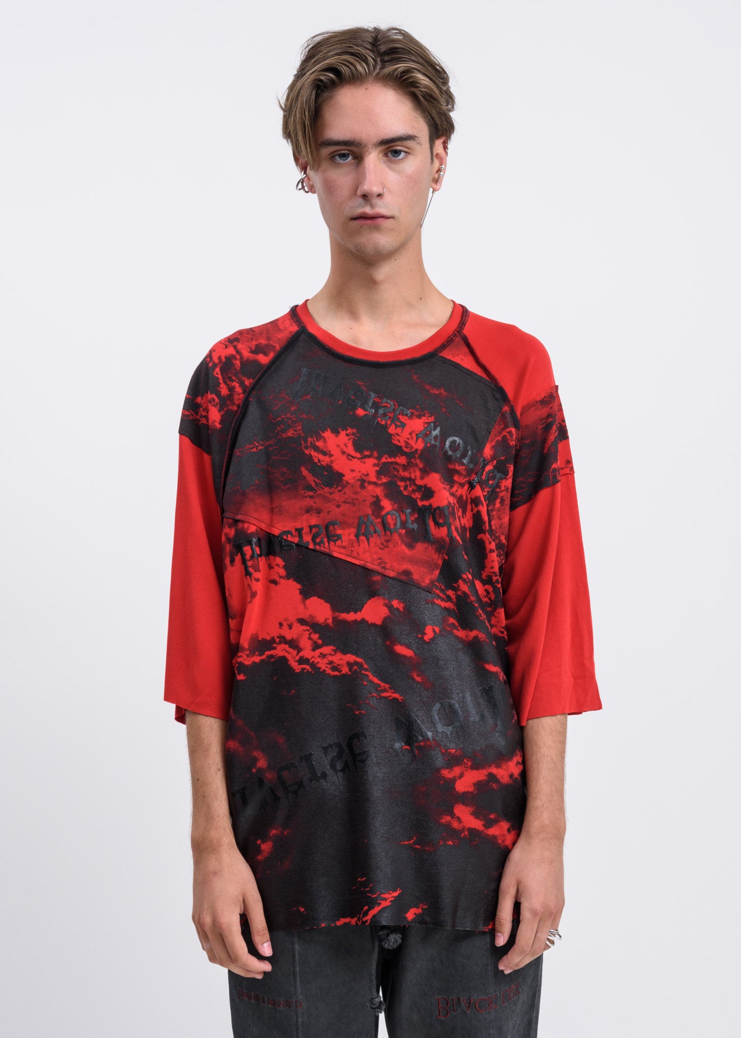 black and red oversized t shirt