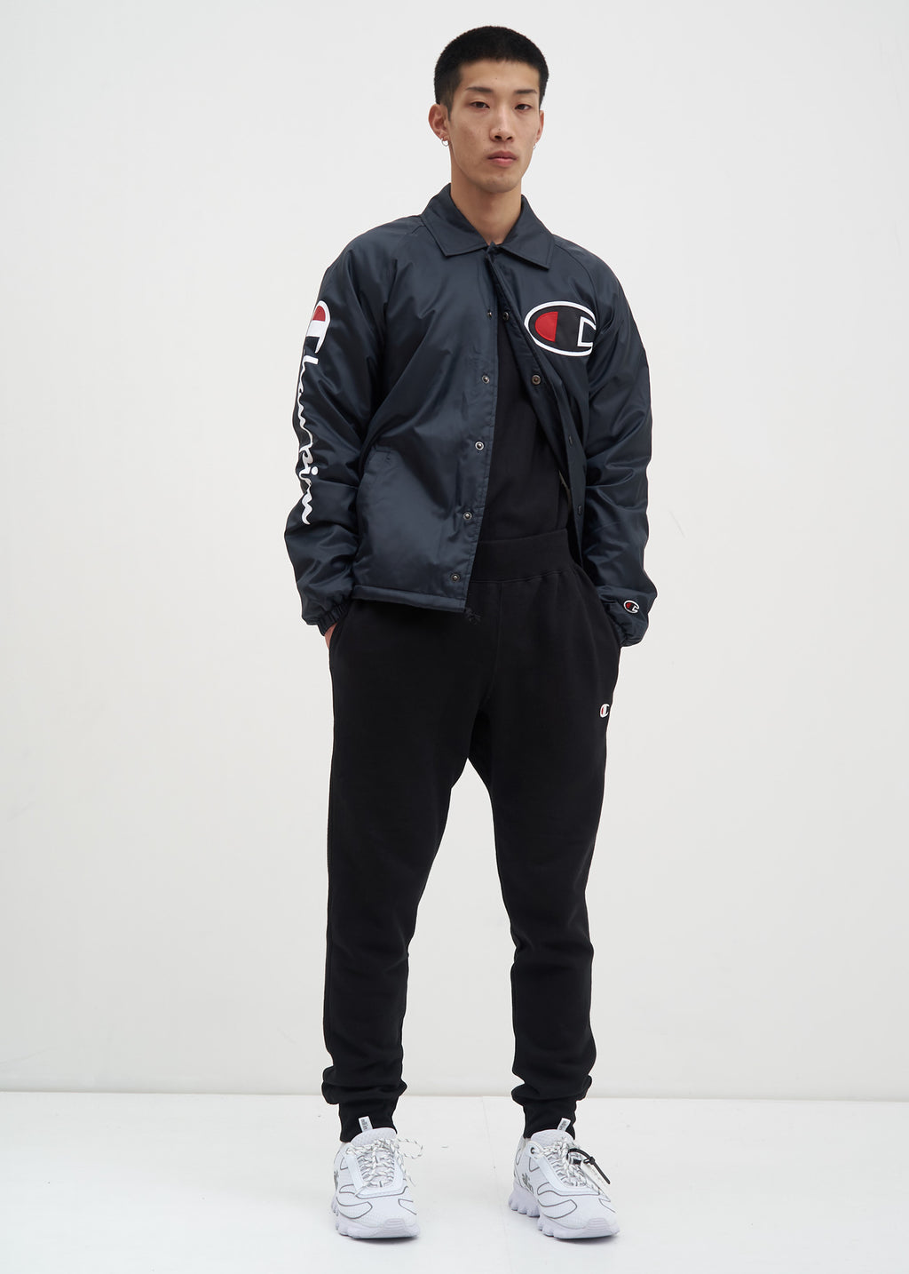 champion faux shearling lined coach's jacket