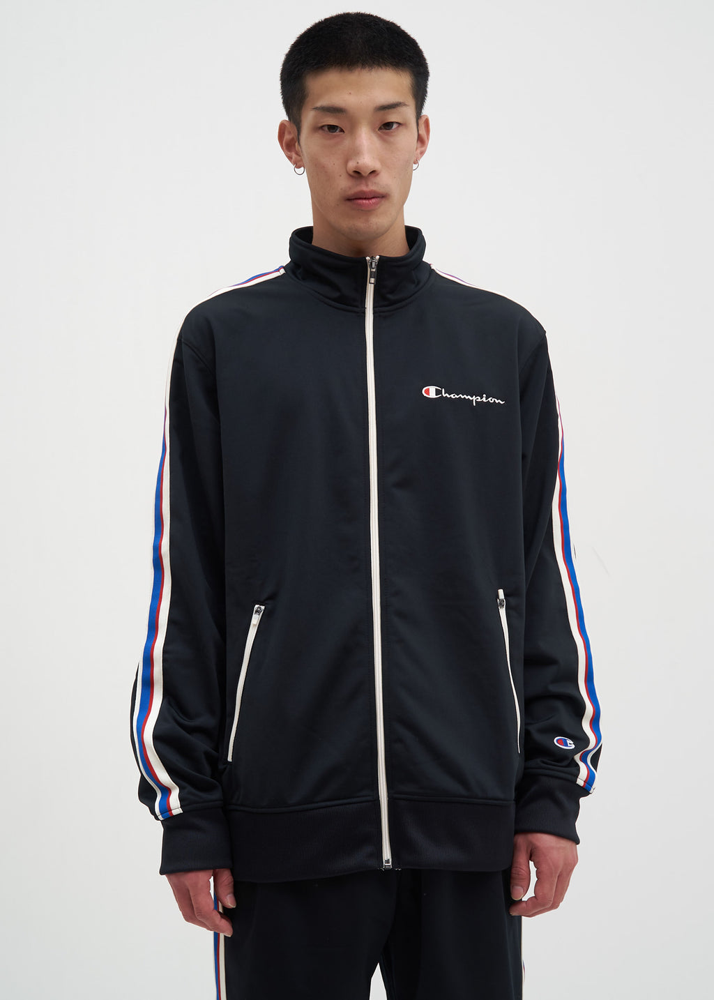 champion track jacket black