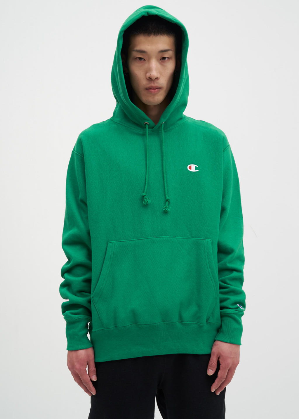 champion reverse weave hoodie kelly green