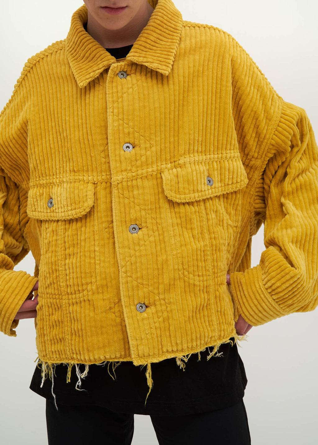 017 Shop | Doublet Yellow Cut Off Oversized Corduroy Jacket