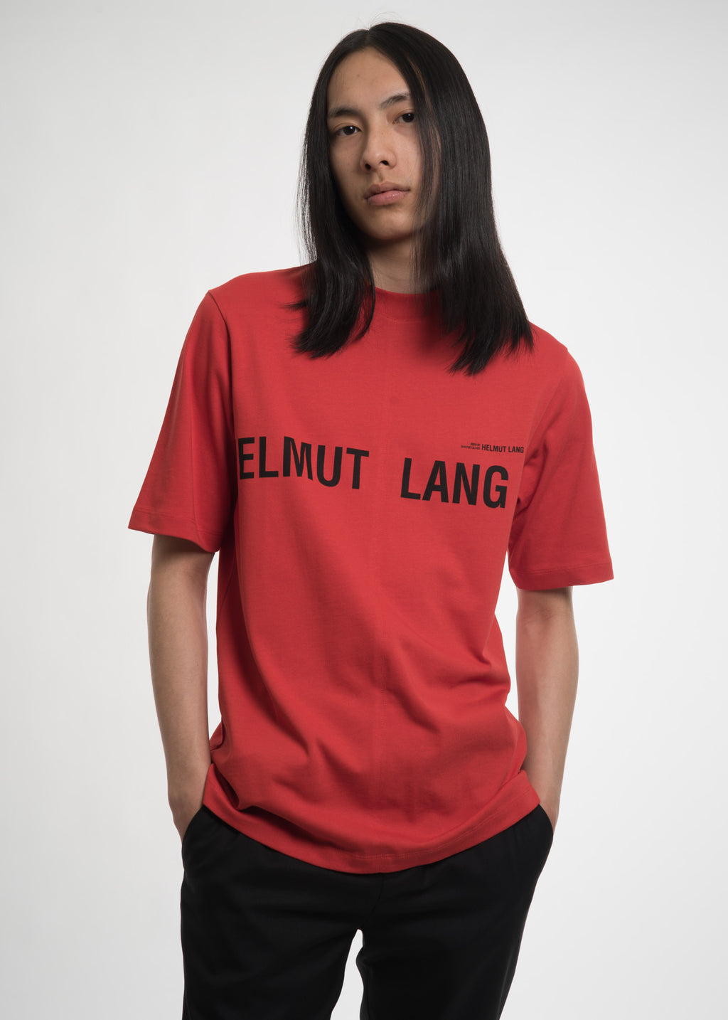 red helmut lang shirt